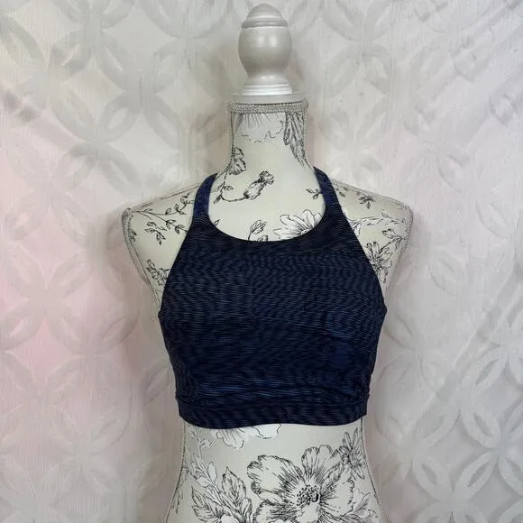 Lululemon Slide‎ With Me Linear Flux Battleship Sport Bra Size 4 - Image 11