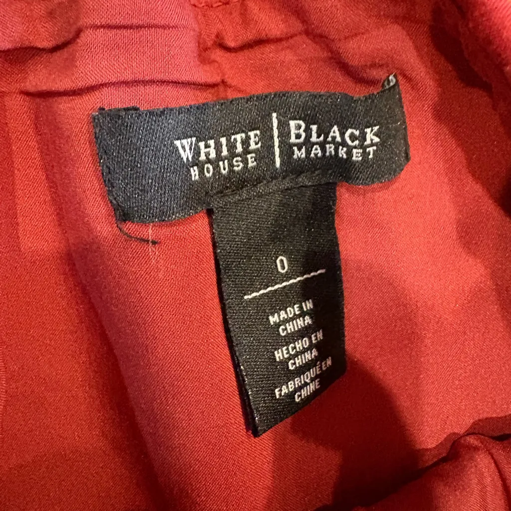 White House Black Market Rust Red Envelope Wrap Mini Skirt w/ Belt – Size 0 - Image 2