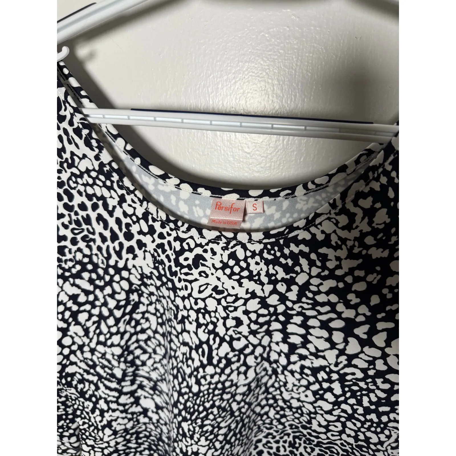 Persifor Black White Stretch Knit Mini Length 3/4 Sheath Dress USA Women's Small - Image 4