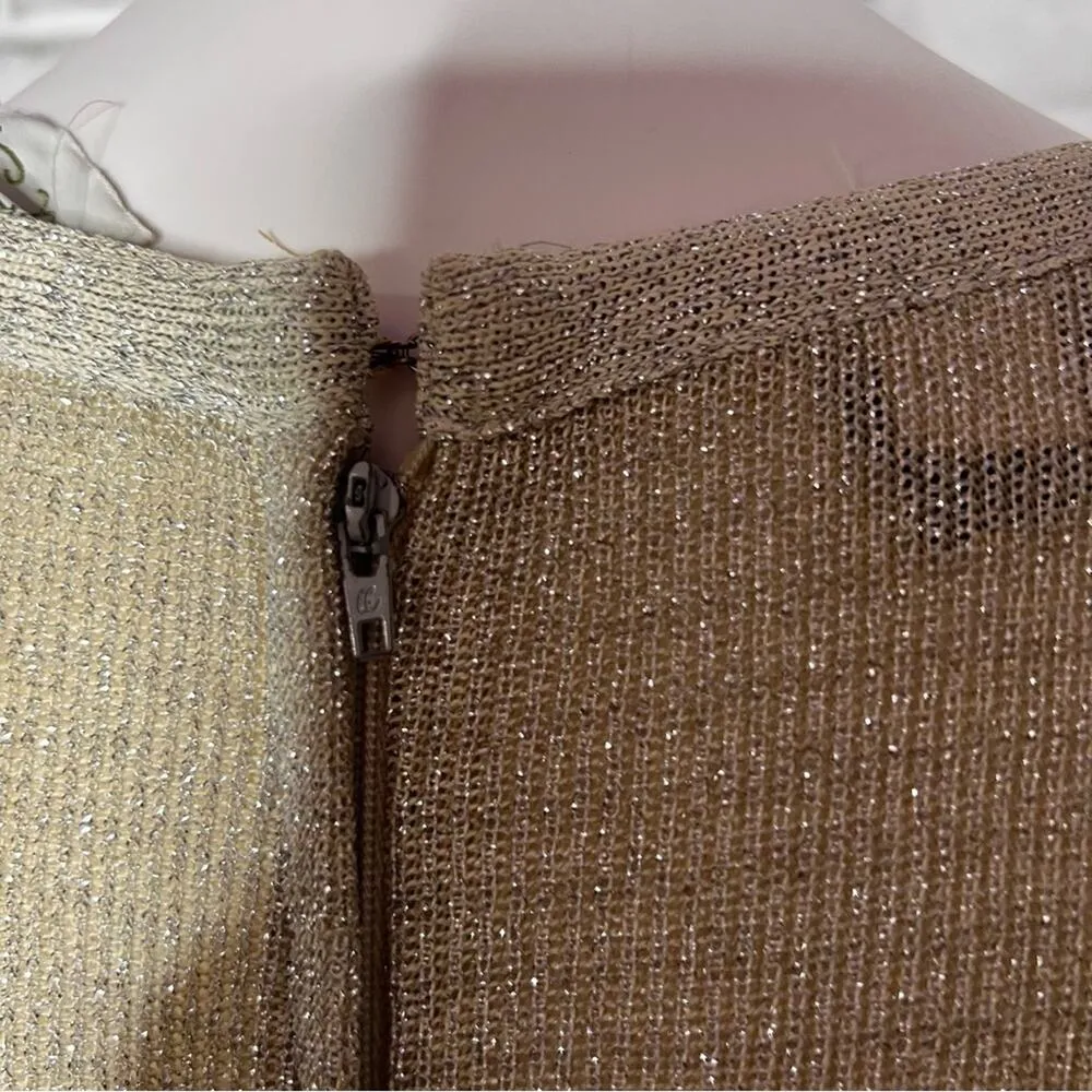 Vintage 70s Lane Bryant Tall Shop glam blue silver sparkle maxi dress 12 TALL - Image 6