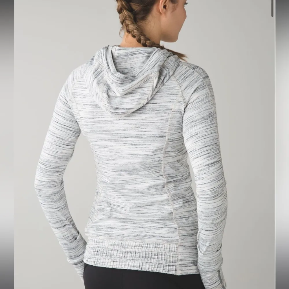 Lululemon Think Fast Hoodie Space Dye Camo White Gray Multi / Silver Spoon | 4 - Image 3