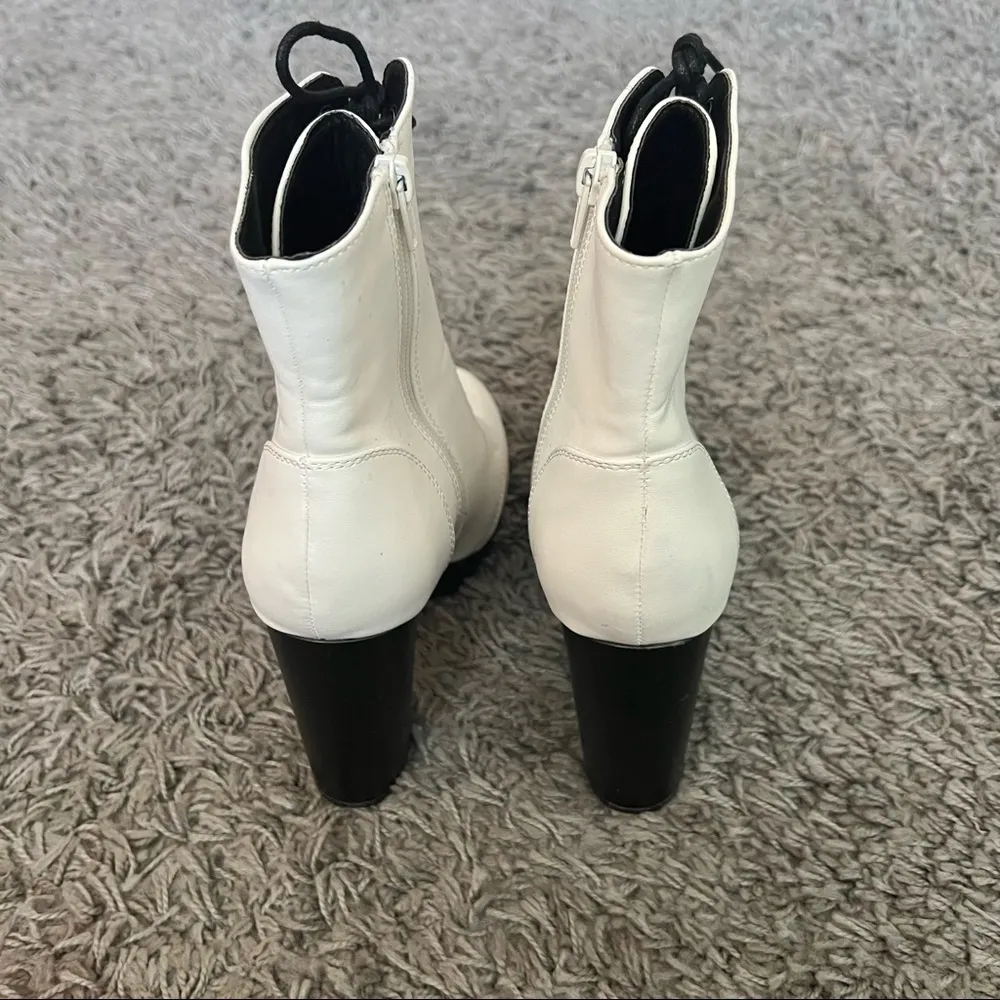 Lulus Gigi white lace up block heel platform booties - Image 10