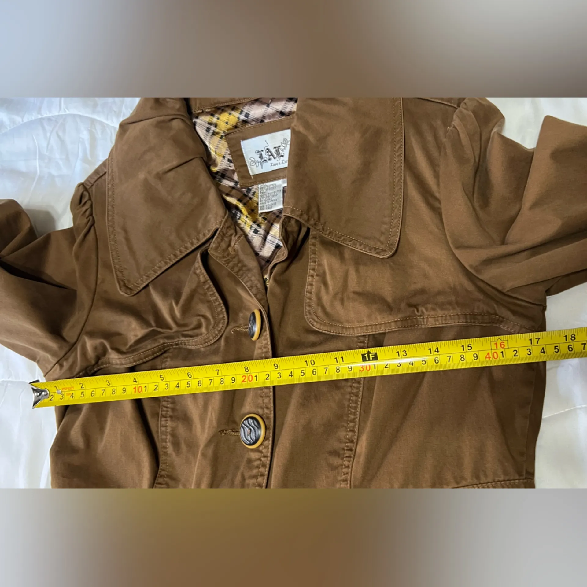 Live a Little Brown Trench Coat with Peplum - Image 6