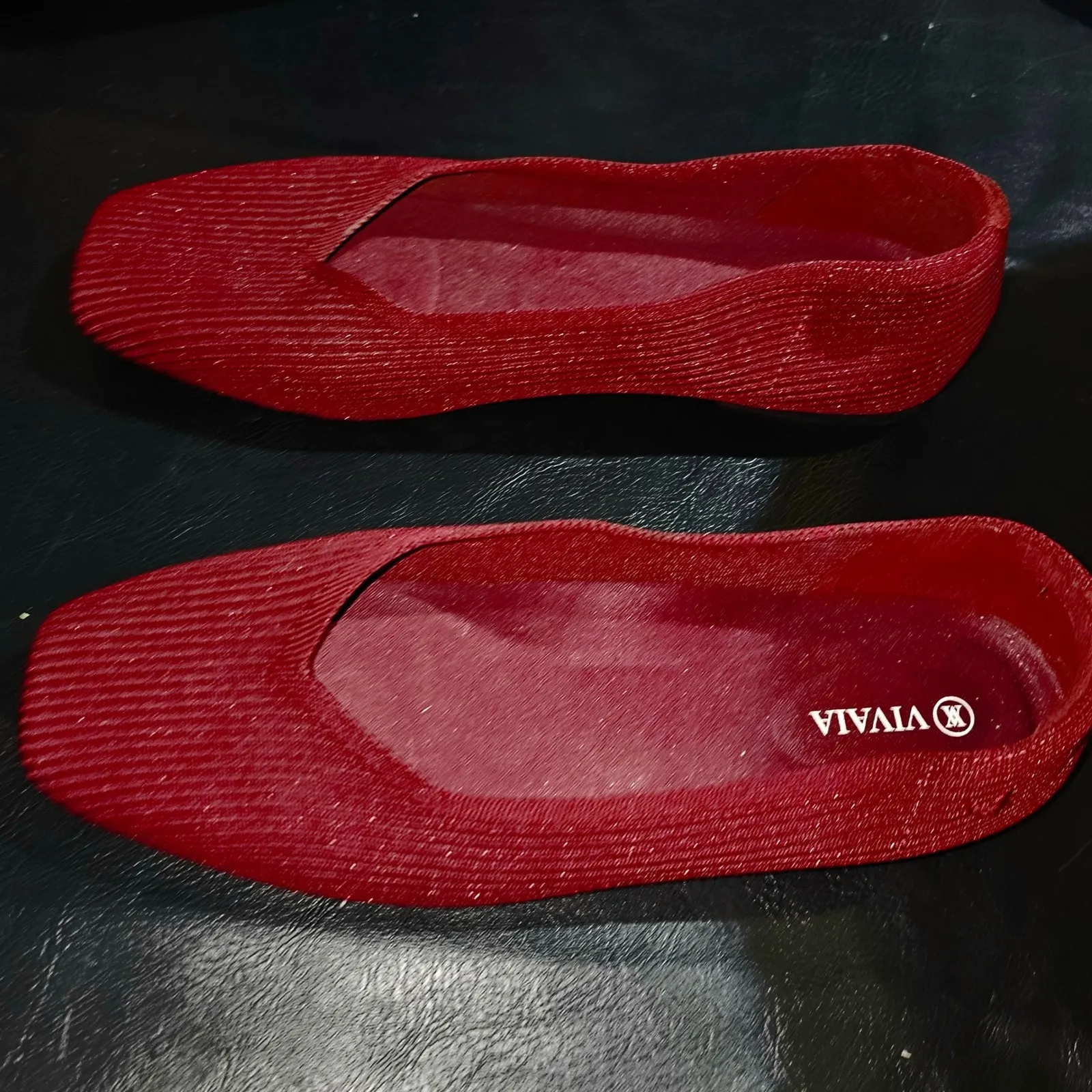 Vivaia Womens Burgundy Red Square Toe Flats Shoes 41.5 10 - Image 3