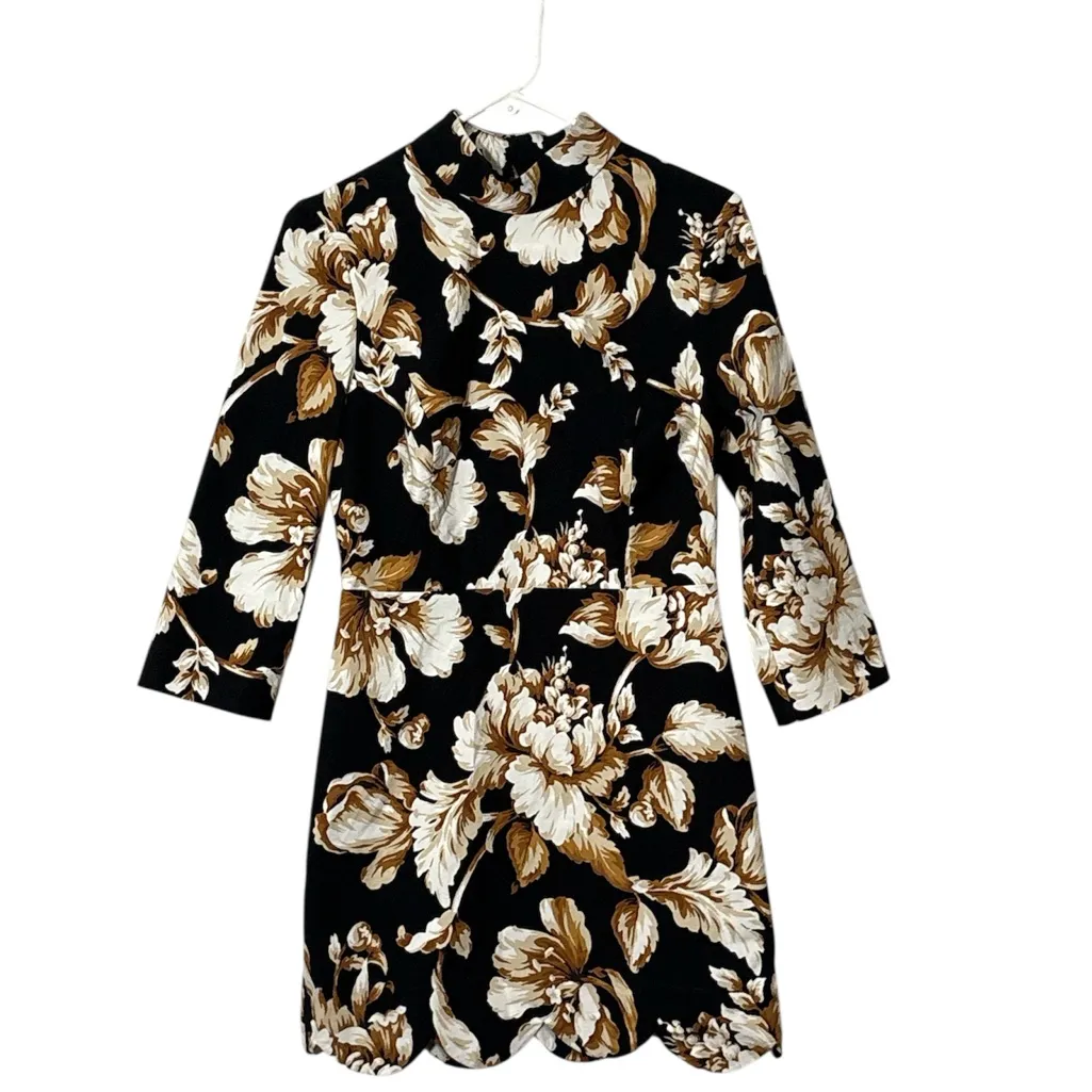 Anthropologie Maeve Mock-Neck Scalloped Shift Mini Dress,Size 8,NWT - Image 4