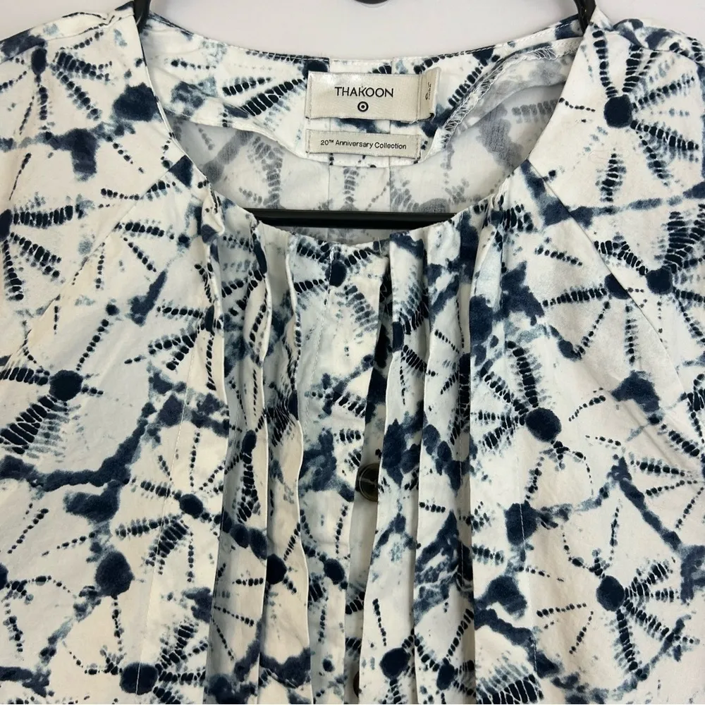 Thakoon for Target Blue Tye Die Button Down Shirt Dress Size Medium - Image 3