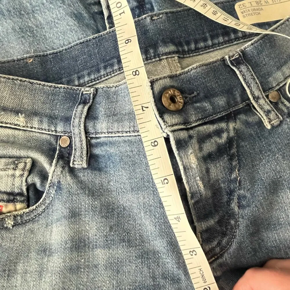 Diesel Grupee Super Slim Skinny Low Waist Mid Wash Blue Jeans Size 28x32 - Image 10