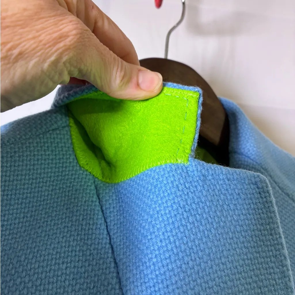 Lands' End Light Blue Blazer with Green Lining - Image 7