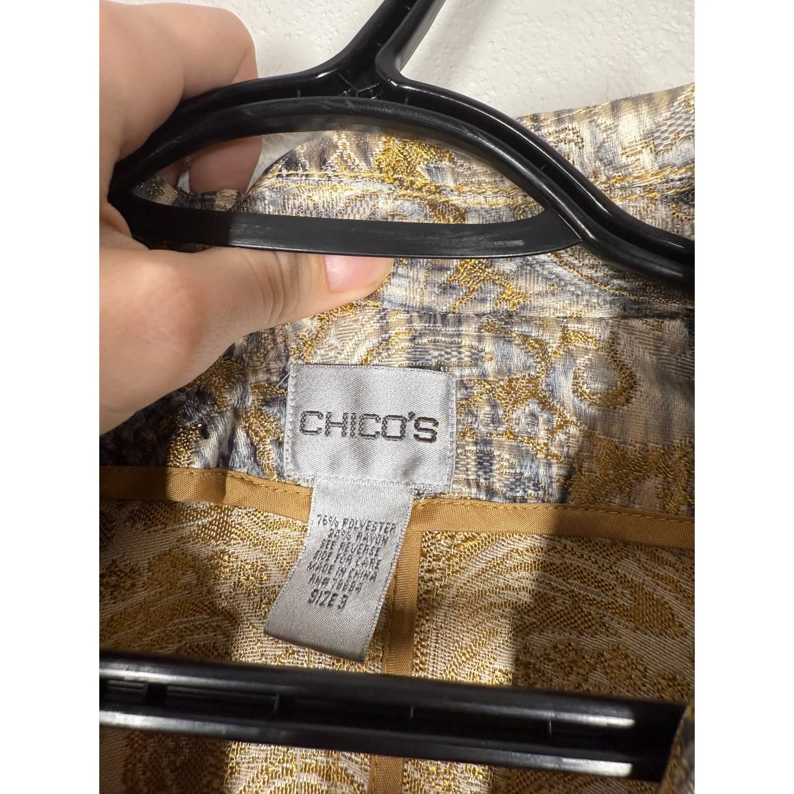 NWT Vtg Chico's Goldie Jacquard Jacket Sz 3/XL Artsy Tapestry Boho Art to Wear - Image 5