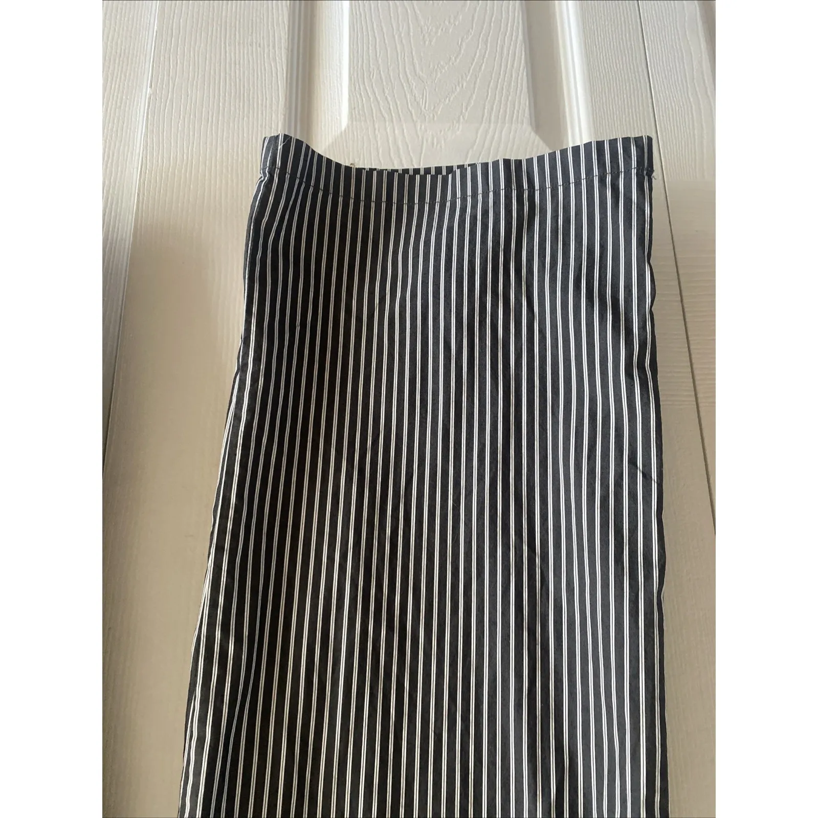 Lioness Womens Small Gray Striped Smocked Waist Pants Wide Leg Boxer Waist - Image 4