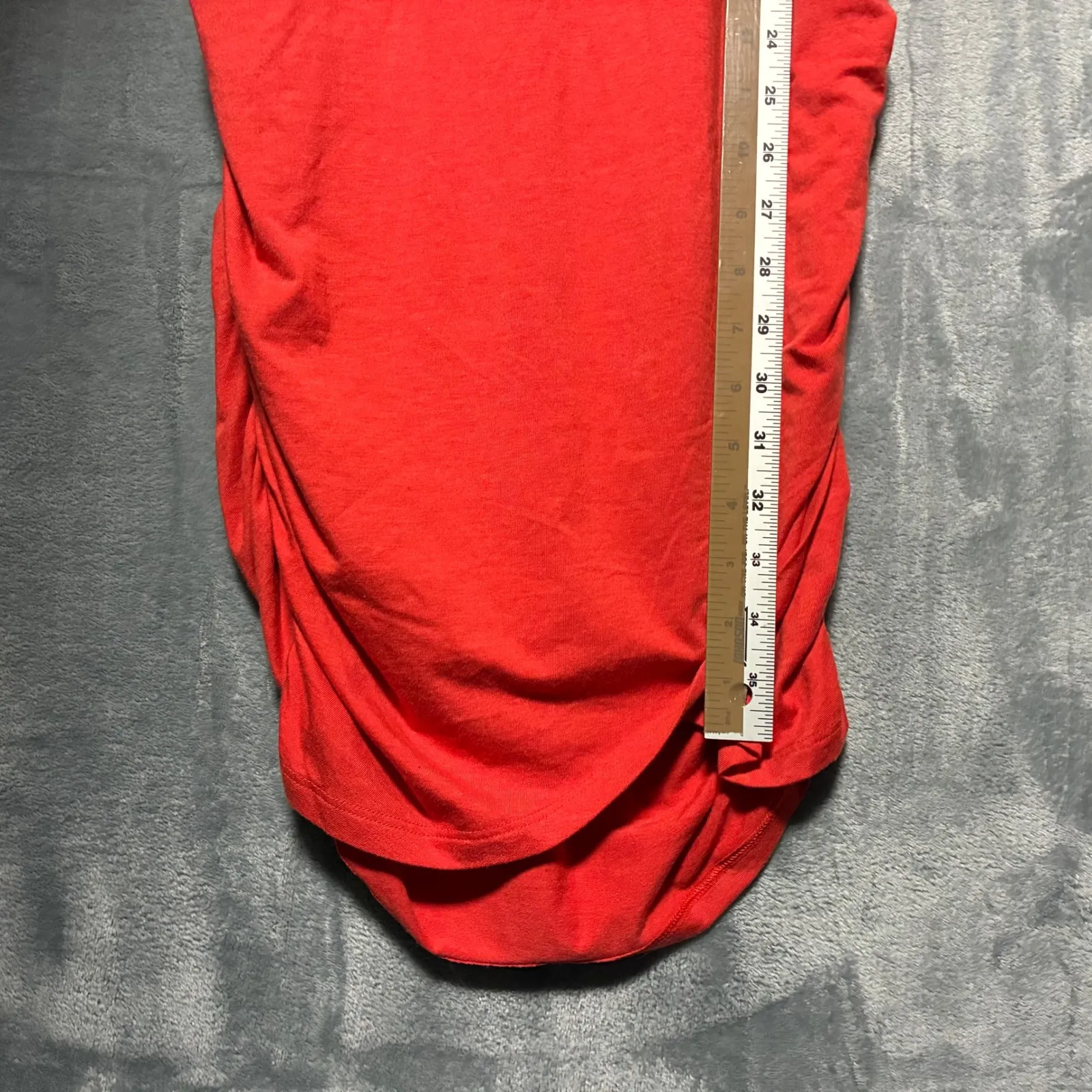 Athleta Red Sleeveless Ruched Bodycon Knee Length Tank Dress Size Small - Image 10
