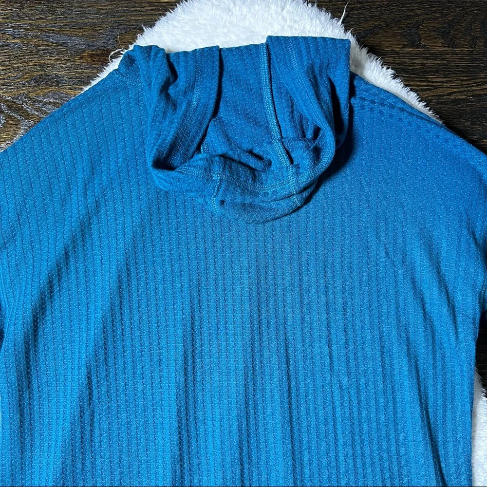 Chaser Teal Waffle Knit Thermal Hoodie - Image 9