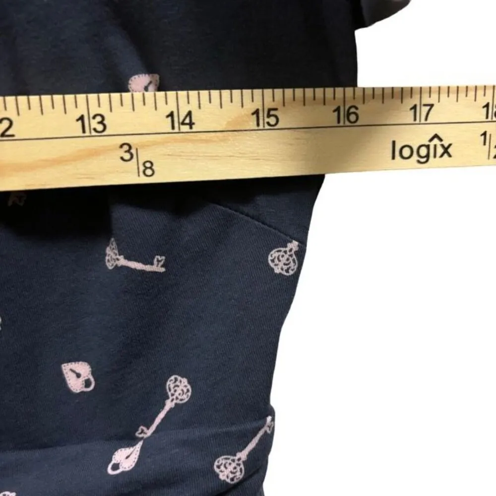 Boden Womens Mabel Long Sleeve Navy Dress With Lock And Key Print Size 8 Blue - Image 6