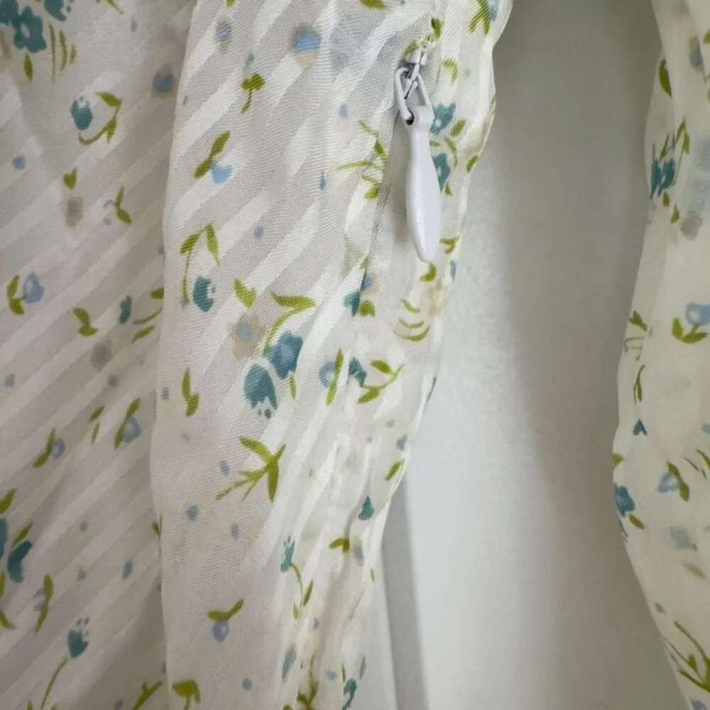 Free People  Sweetest Thing Mini Dress Bell Long Sleeve Ruffle Buttons Floral 10 - Image 7