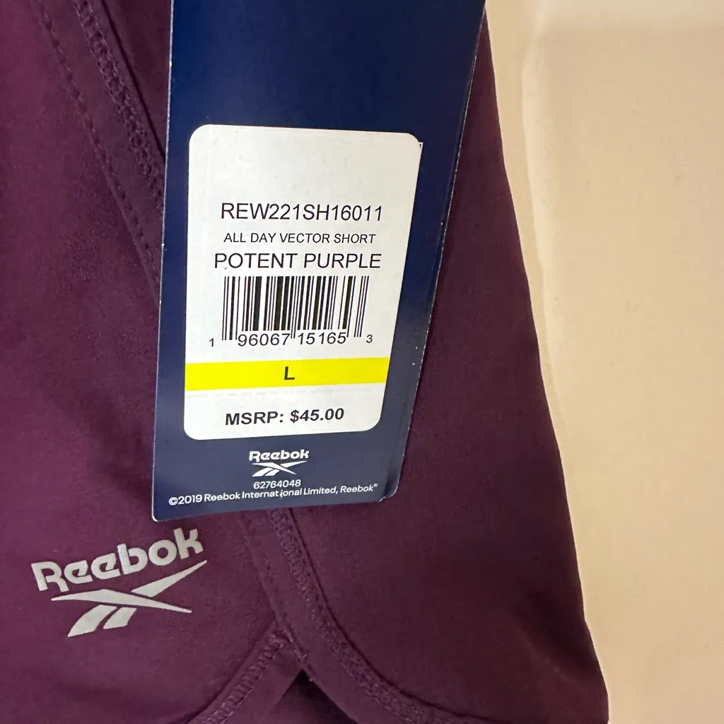 Reebok all Day Vector Short potent Purple Large Nwt - Image 2