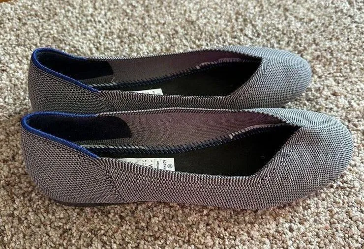 Rothy's The Point Flax Birdseye Flats Washable Gray (No Insoles) Size 8W - Image 6
