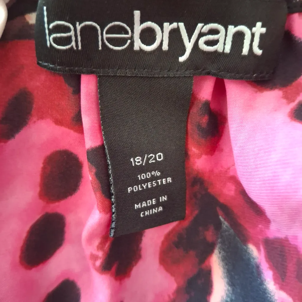 Lane Bryant 18 20 Women's Pink and Black Patterned Top - Image 13