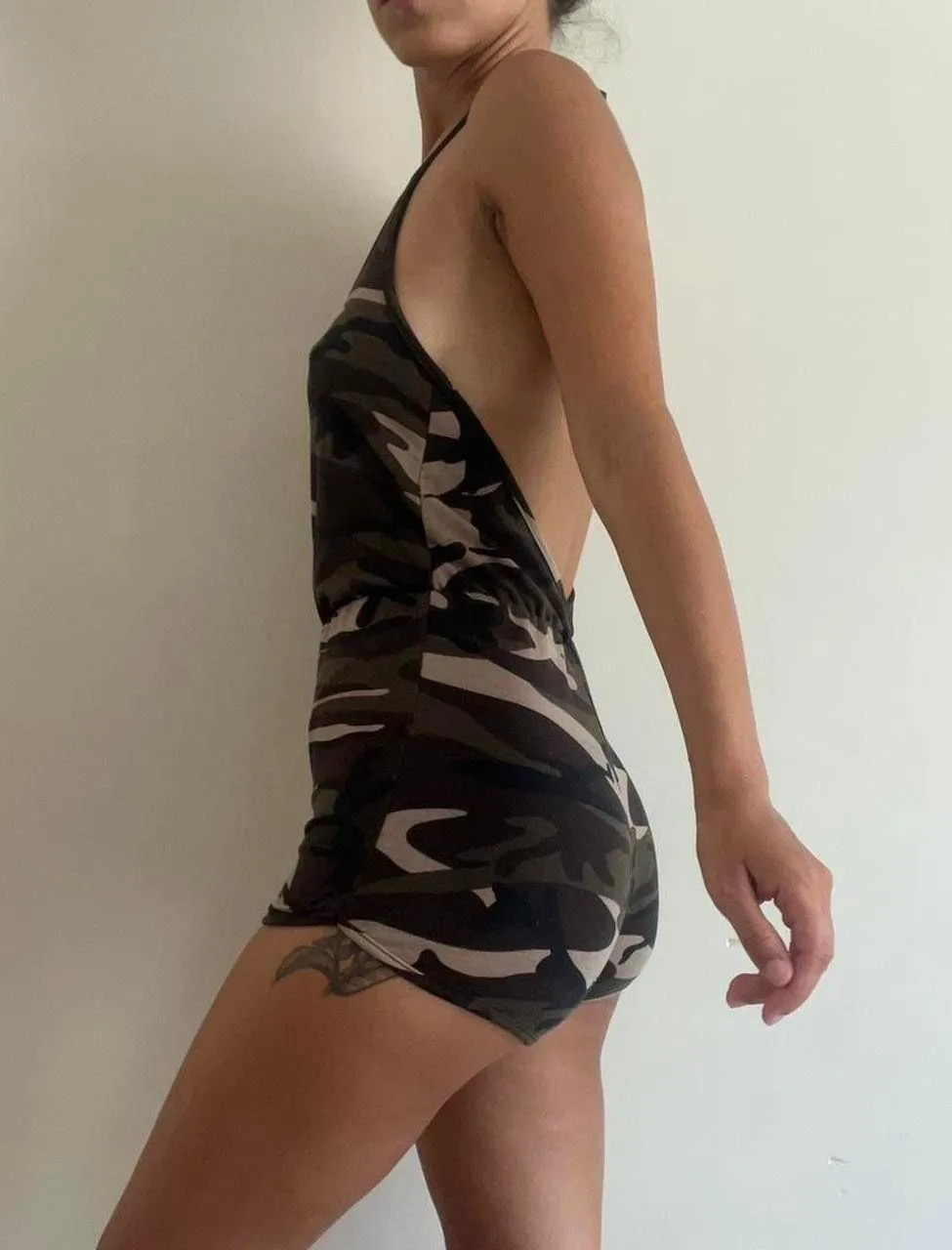 Camo Army Print Romper XS Green - Image 5