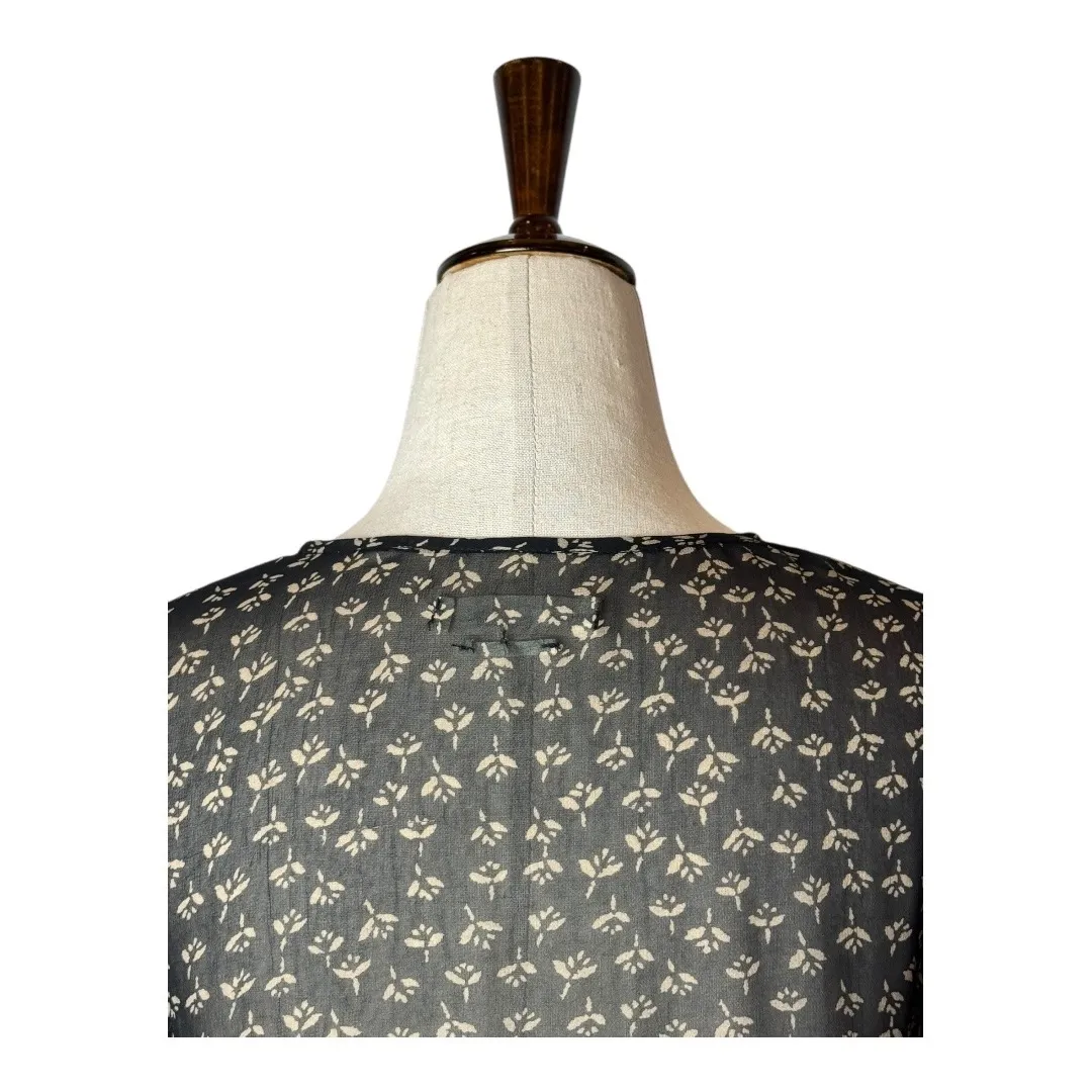 Isabel Marant Etoile Shirt Women Small Black Sheer Floral Button Front Top Boho - Image 5