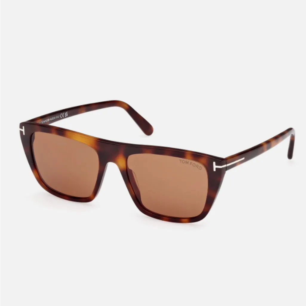 Tom Ford ASLAN FT1175 53E Blonde Havana/Brown Square Sunglasses - Image 12