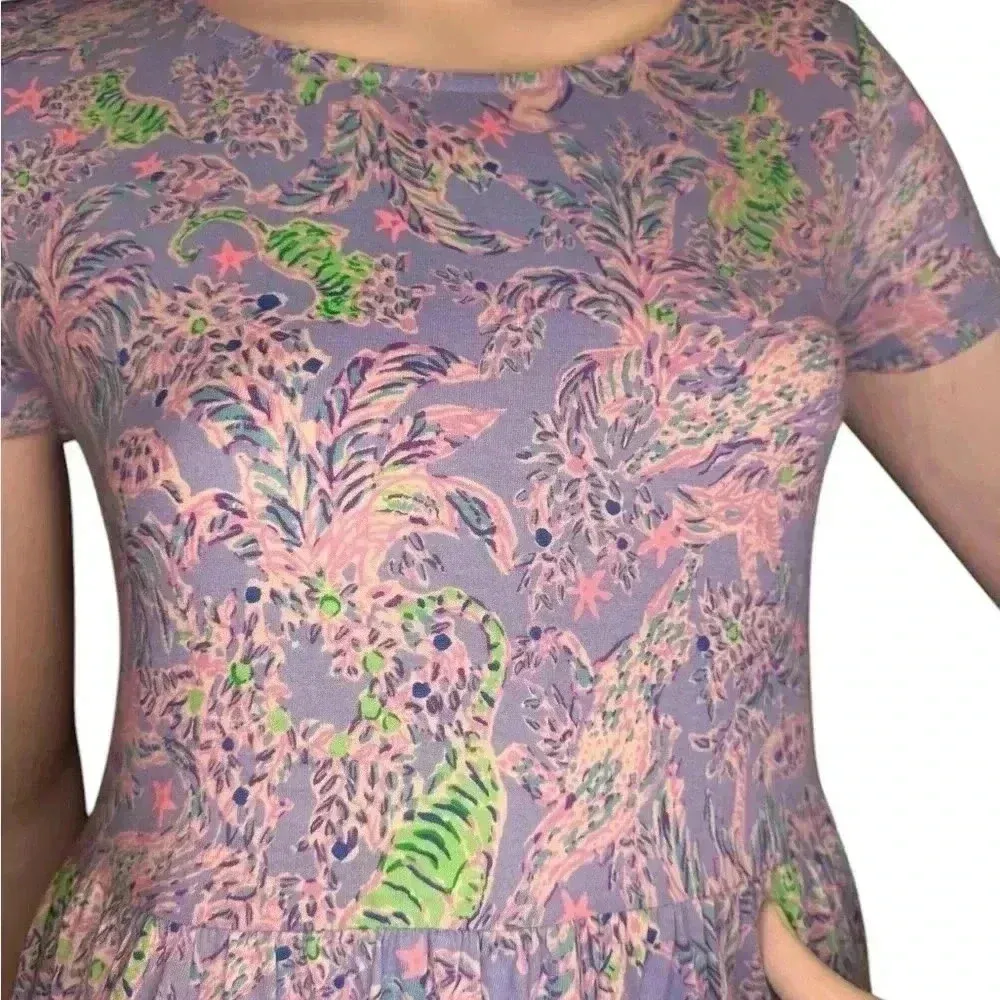 Lily Pulitzer Geanna Short Sleeve Dress Blue Peri The Turtle. - Image 4