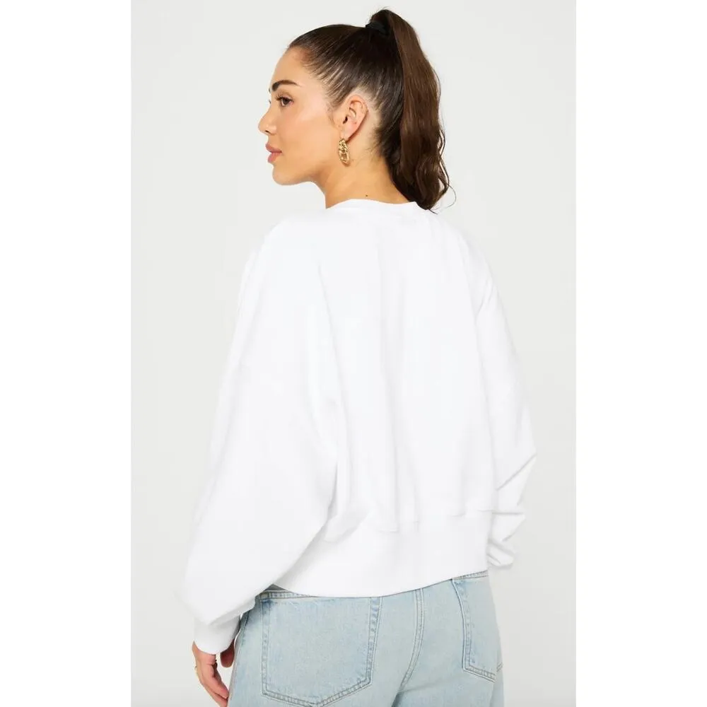 NWT Fabletics Year Round Terry Crew Neck Sweatshirt in White Women's sz. XL - Image 3