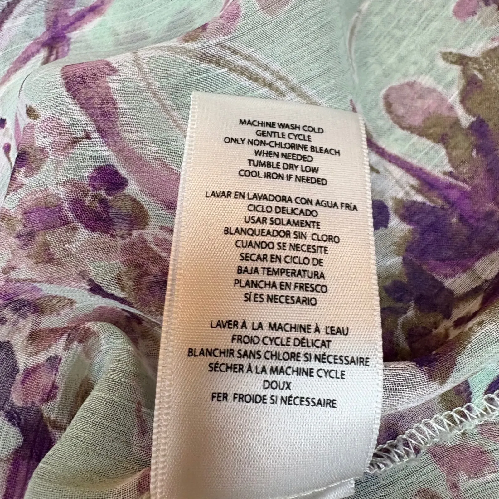 KUT from the Kloth‎ Floral Print Sheer Blouse Womens Long Sleeve V Neck  Small - Image 6