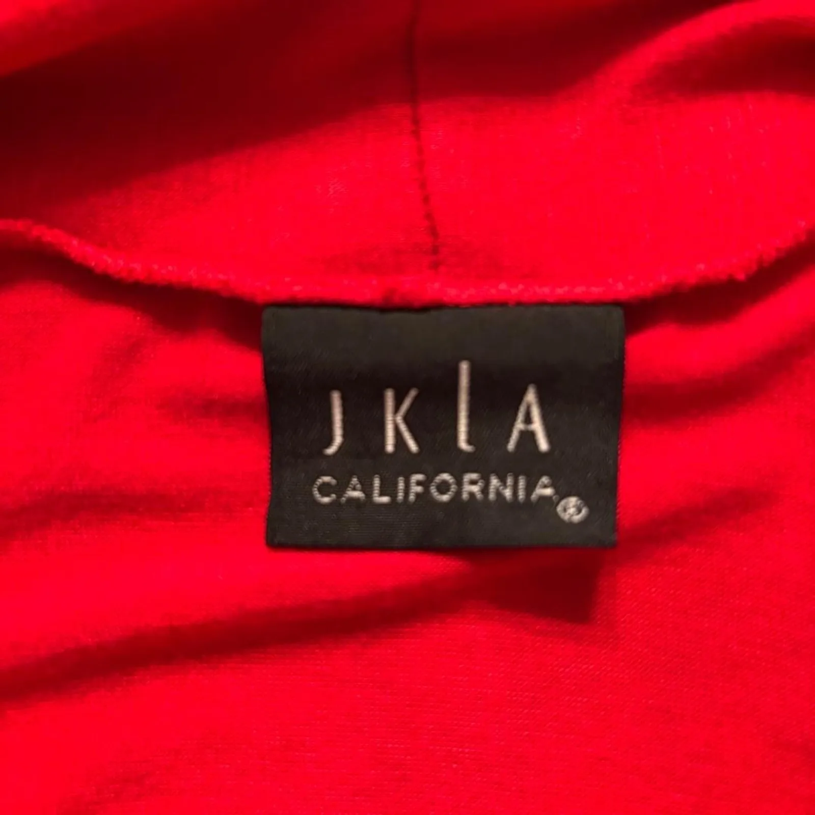 JKLA Cardigan Red Women's Minimalist Peasant Casual lightweight drape Size L - Image 3