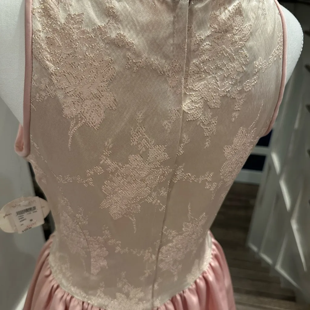 Vintage Prom Gown Jessica McClintock 90s Corset Pink | Gunne Sax - Image 9