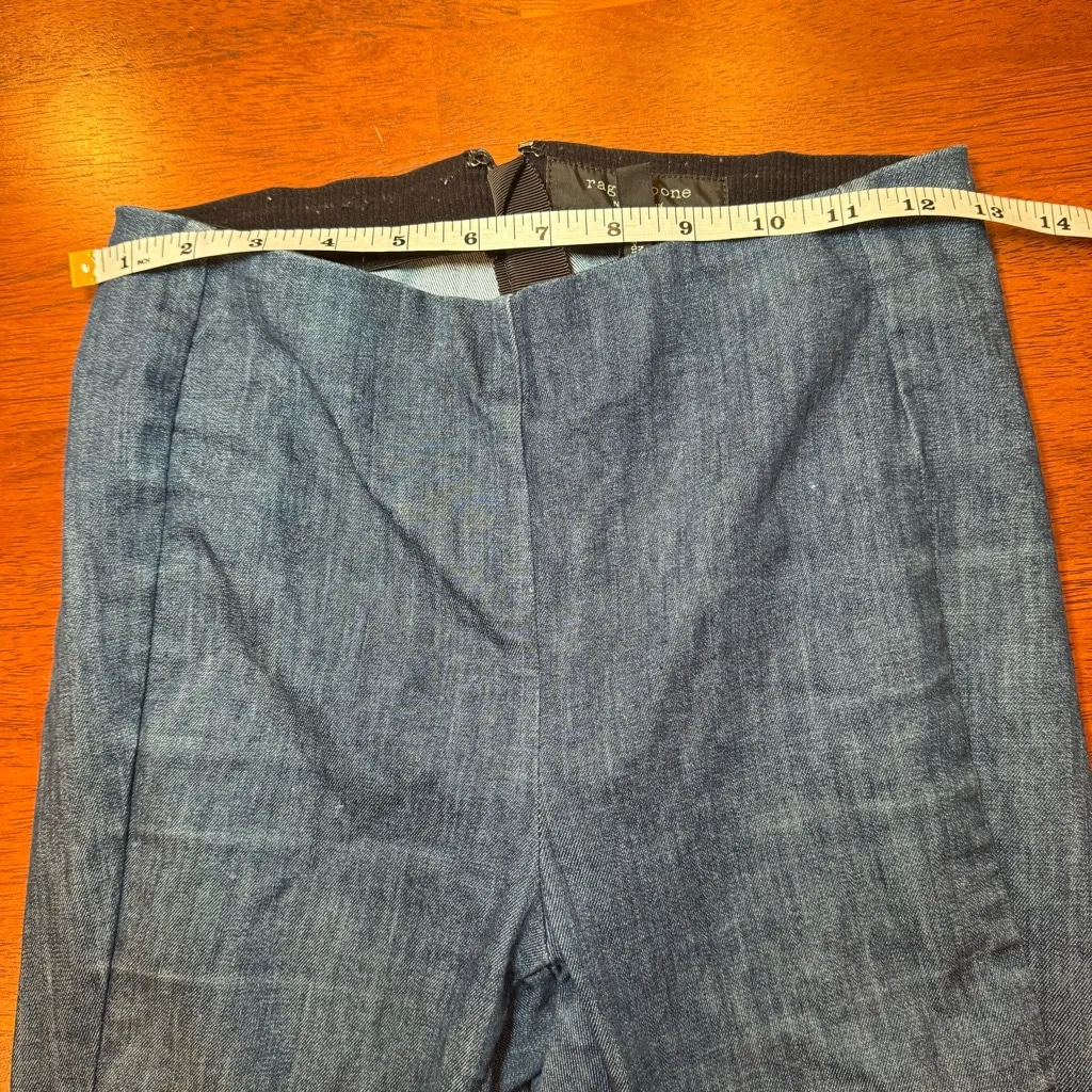Rag & Bone Simone‎ Denim Pants Ankle Crop High Rise Stretch Size 2 - Image 10