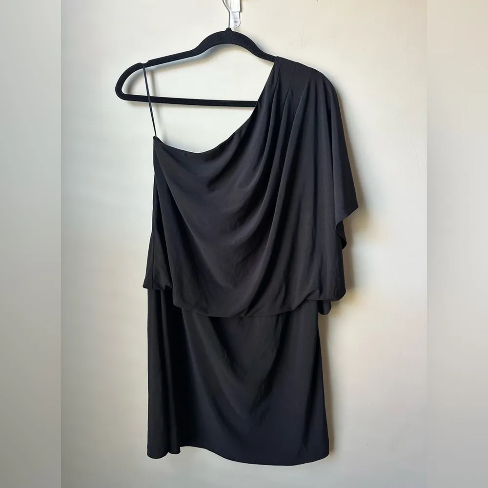 Jessica Simpson Women's One Shoulder Dress Stretch Slinky Sleeve Black Size 8 - Image 2