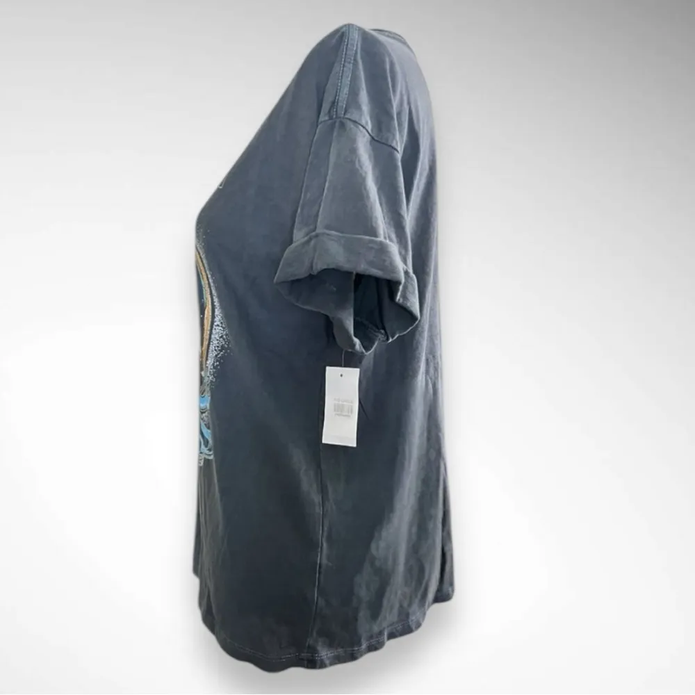 GIRL DANGEROUS Gray Country Stardust Oversize Graphic‎ T - Image 4