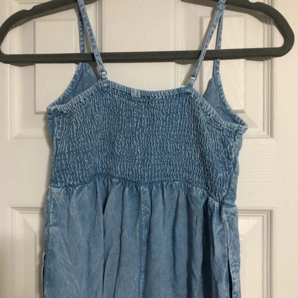 Sim & Sam denim‎ color jumpsuit wide leg women’s size XS concert festival summer - Image 11