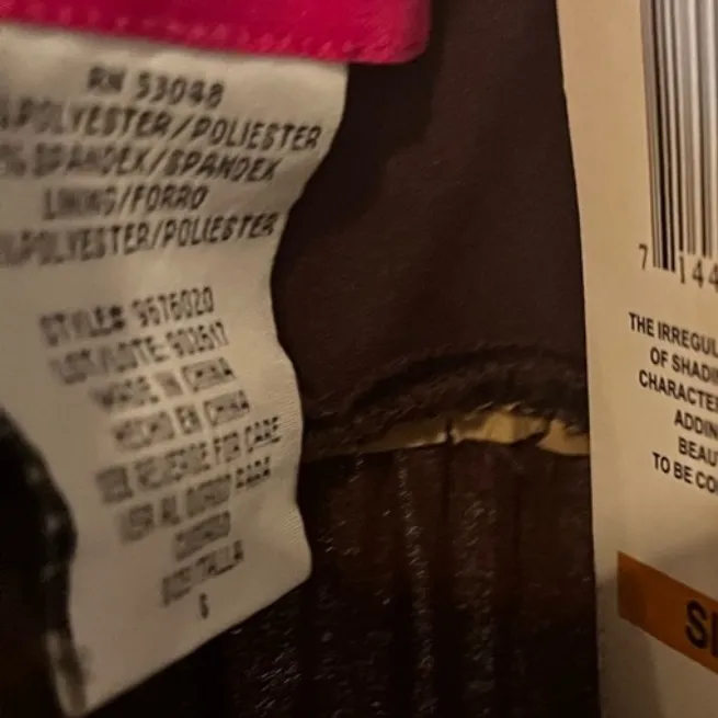 Elegant Brown Evening Gown Sleeveless Gold Bead Details Size Small - Image 9