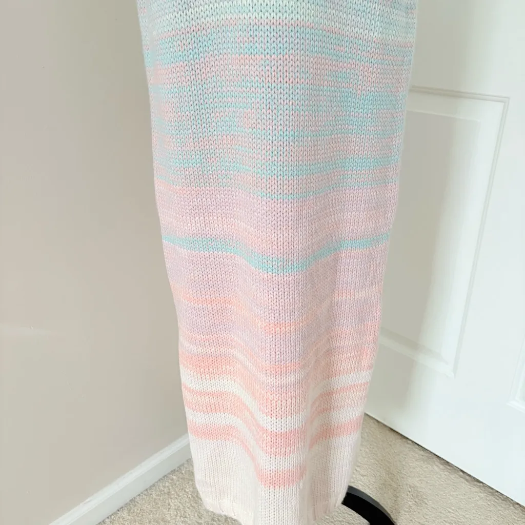 New 525 AMERICA Ombre Knit Midi-Dress Square Neck Sleeveless Size L - Image 7