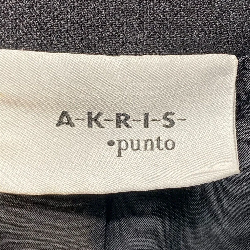 Akris Punto Wool Blend Jacket Full Zip Stretch‎ Career Black US 14 - Image 4