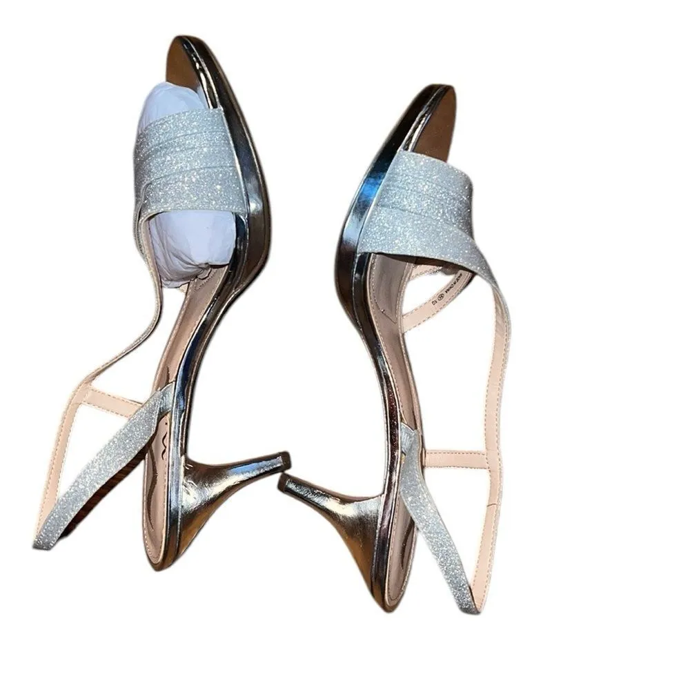 Nina Elegant Silver Strappy Sandals Size 9 1/2 M - Image 4
