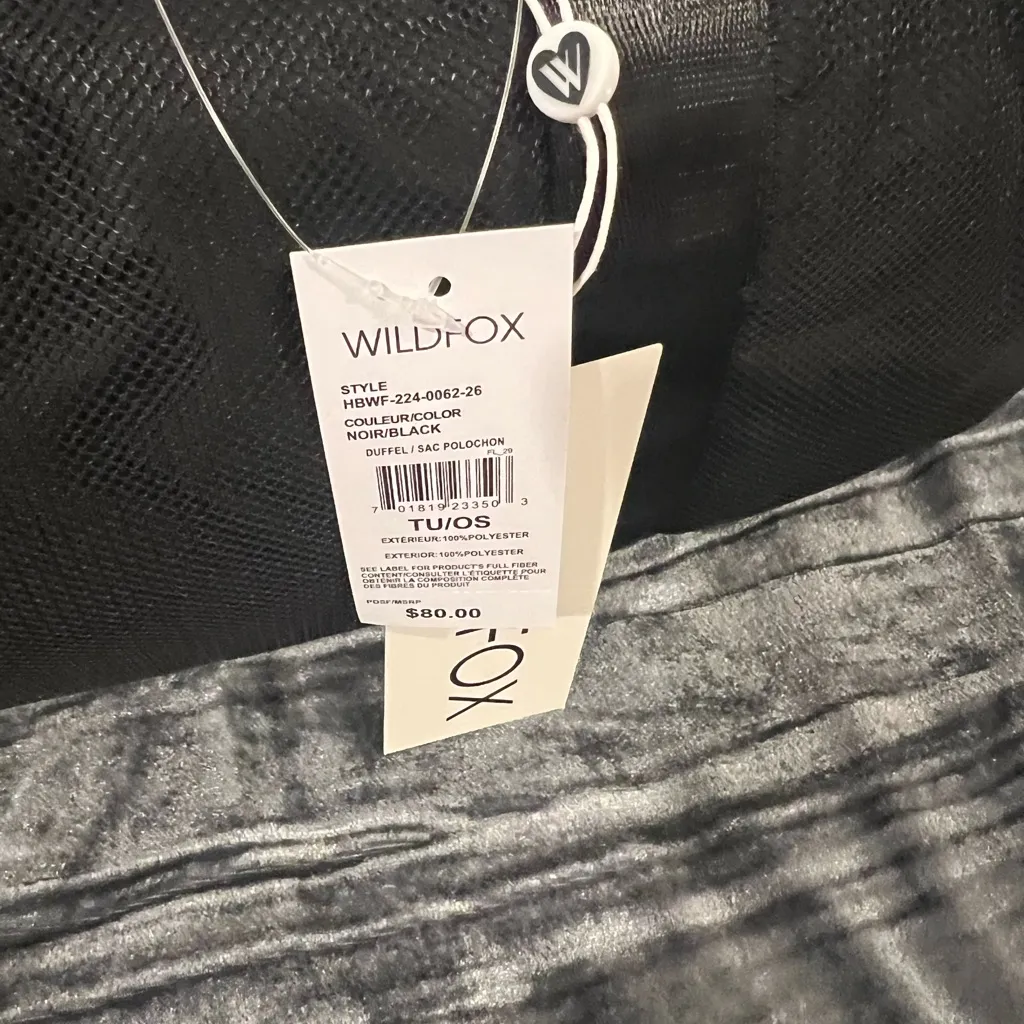 Wild fox Black Mesh Gym Bag - Image 3