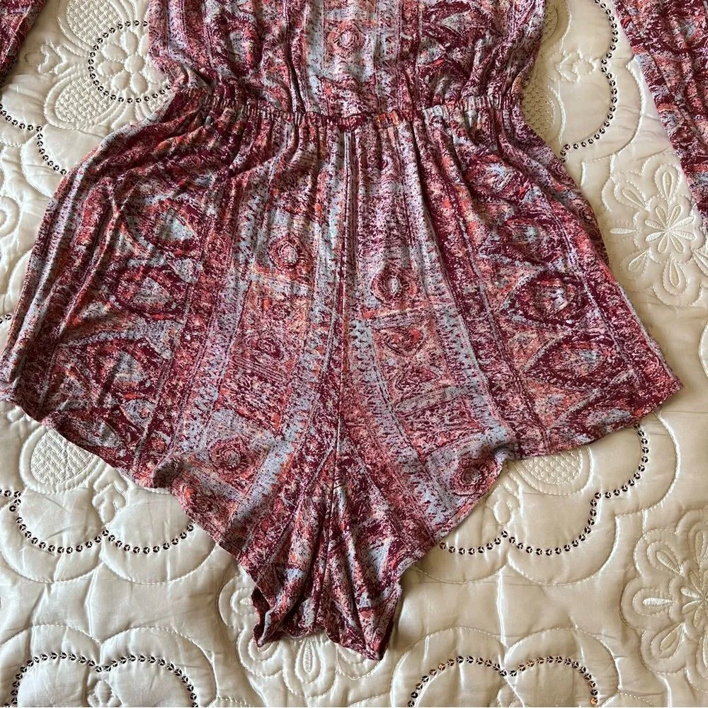 Billabong See the Sun Long Sleeve Bohemian Romper Size Small - Image 10