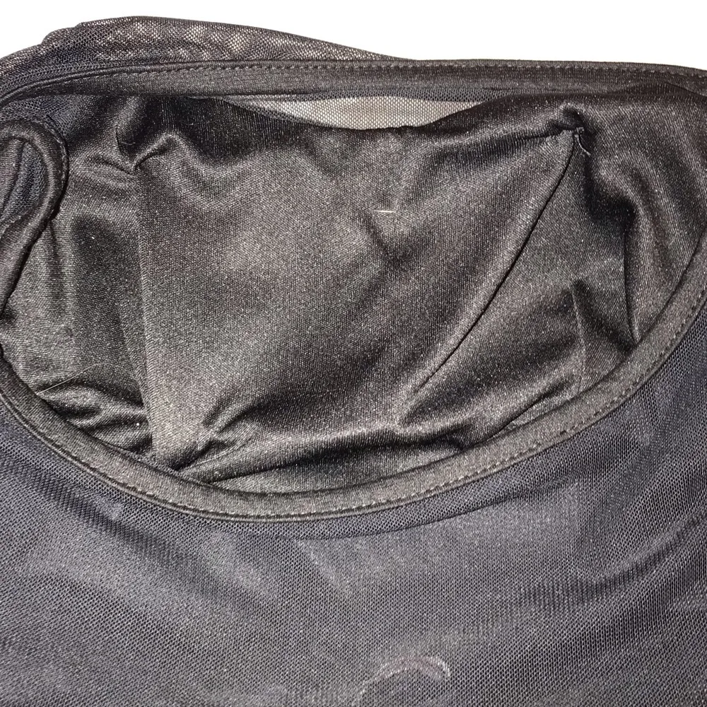 A'Gaci A’GACI Peplum Sheer & Pleather Peep Back Blouse - Image 5