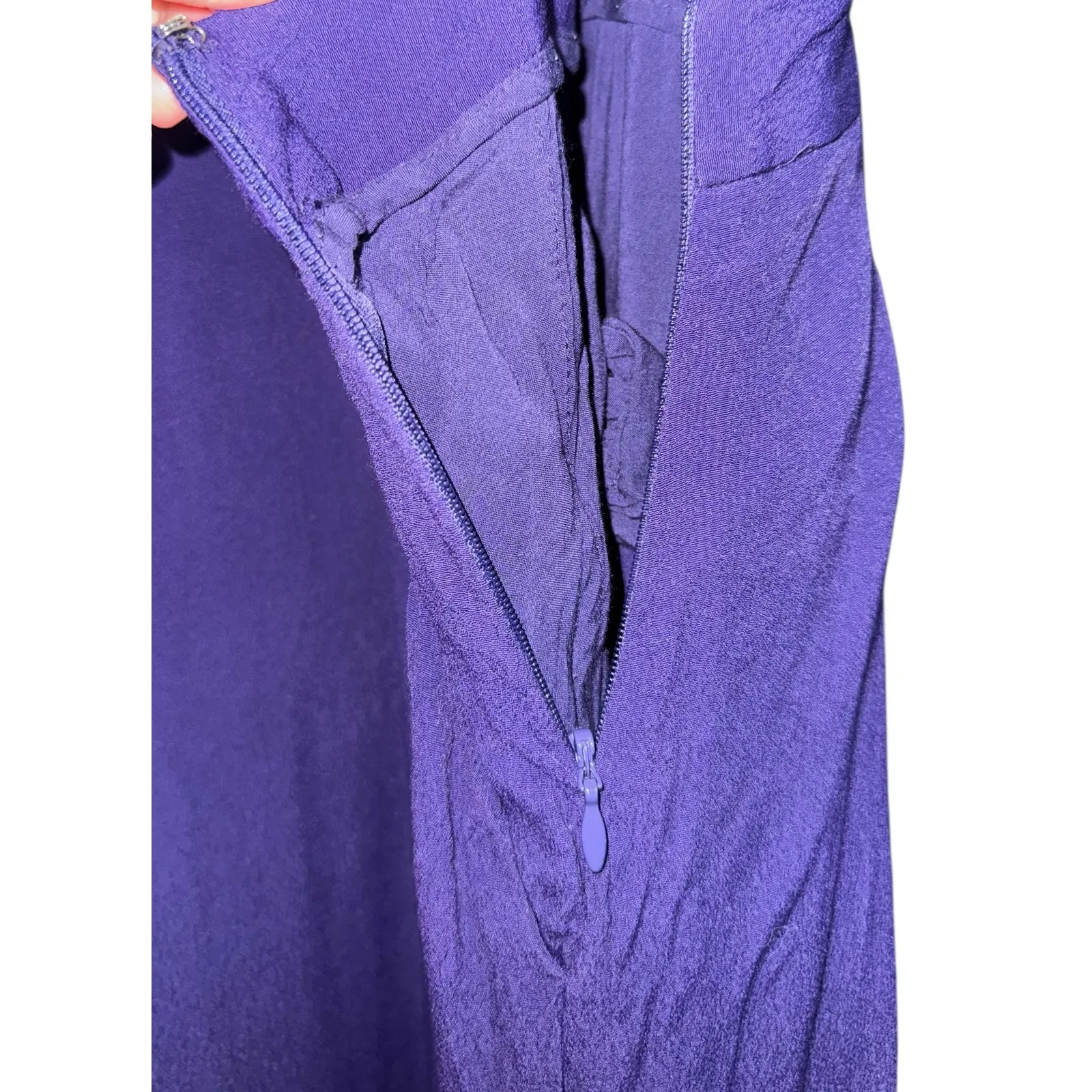 Maeve Anthropologie Purple Overall Jumpsuit Suspender Wide Leg Sz 0 Boho *Flaw* - Image 7