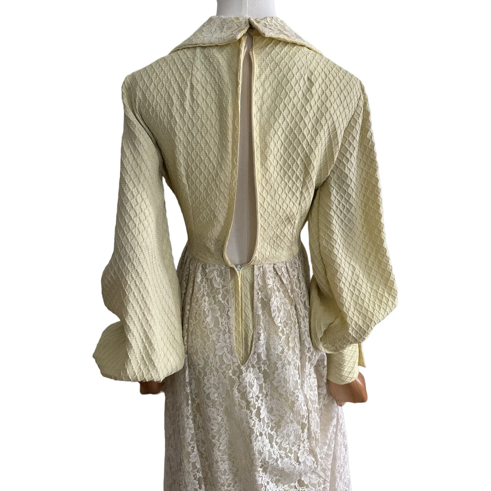 Bridgerton-Inspired Vintage Lace Gown | Romantic Regency Cottagecore Maxi XXS - Image 13