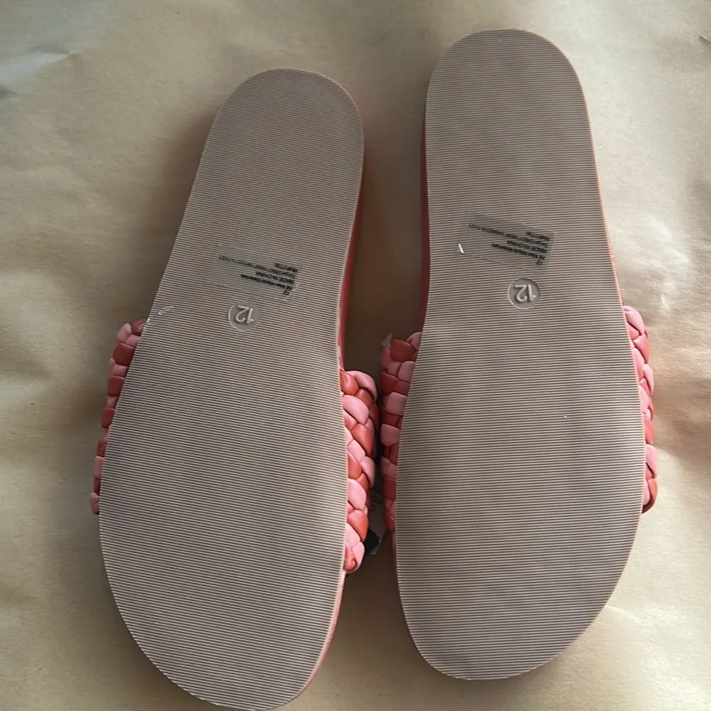 NWT Sz 12  braided pink orange slides - Image 4
