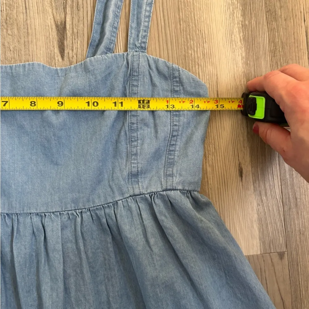Stylish Blue Chambray baby doll style NWOT Denim Dress w/ stretchy back - Image 5