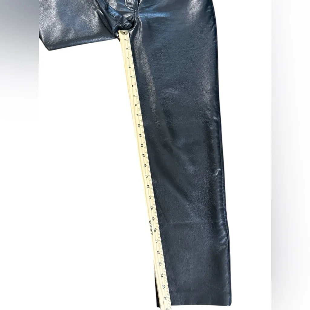 Wilfred Aritzia 'The Melina Pant' Black Vegan Leather High Rise Trousers sz 4 - Image 10