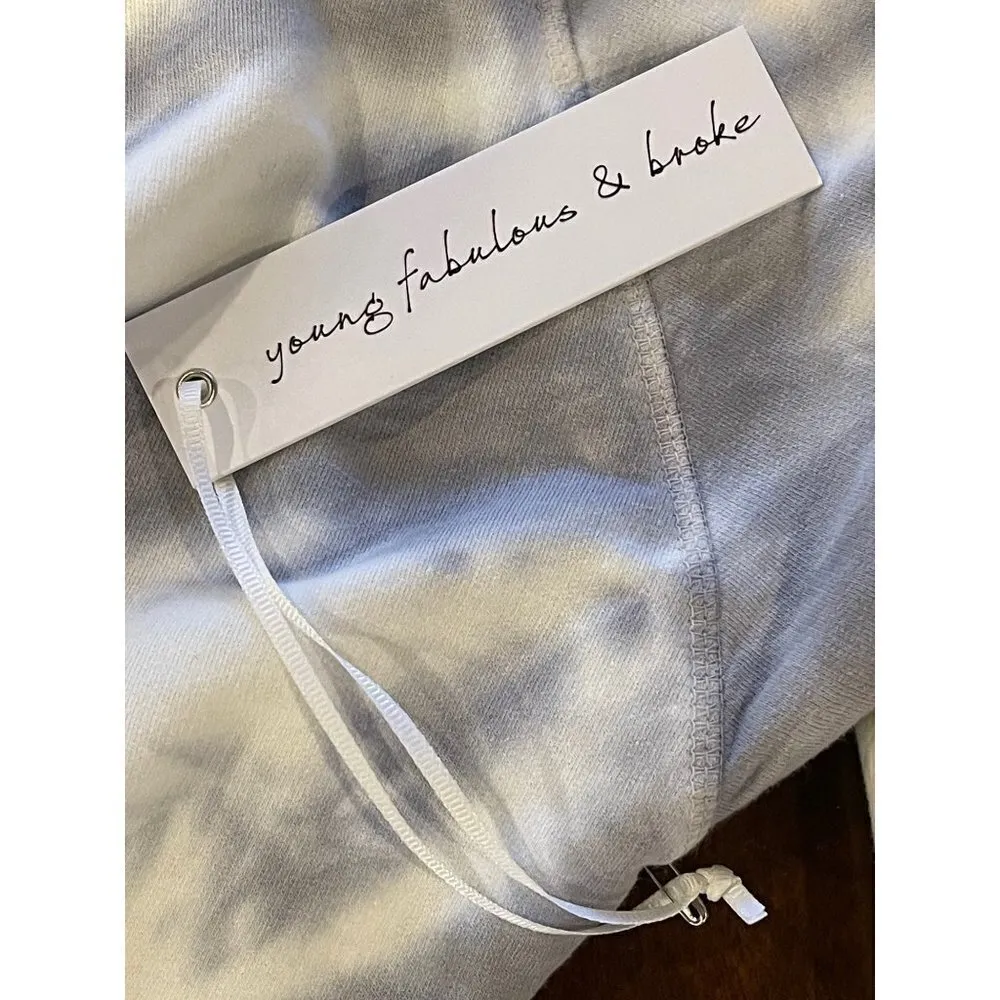 Young Fabulous & Broke Payton Tie Dye Lace‎ Up Neckline Crew Neck Sweatshirt M - Image 9