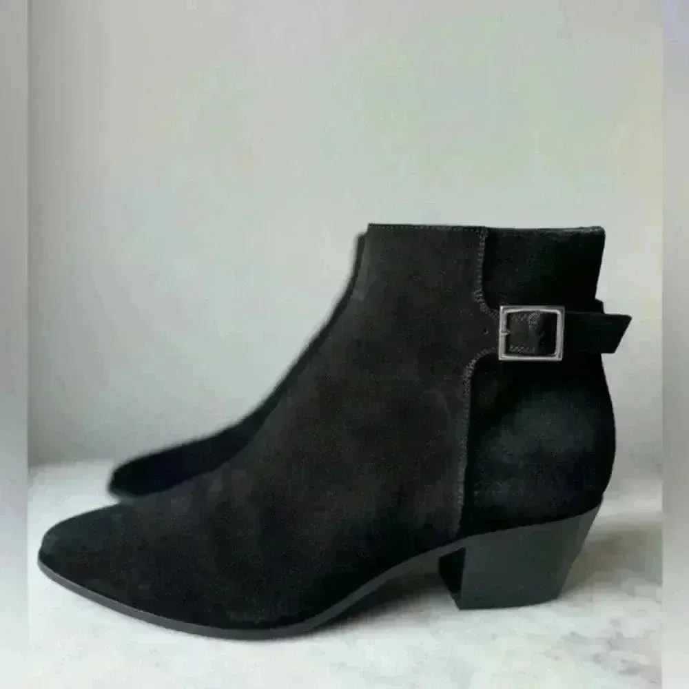 Saint Laurent Women’s Suede Black Ankle Boots Size‎ 6 - Image 3