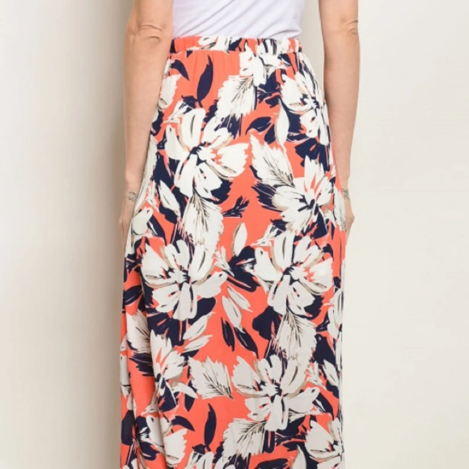 Floral Maxi Skirt White - Image 4