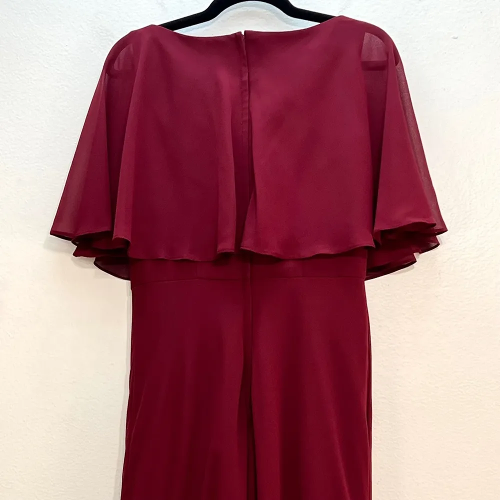 La Femme 25204 Popover Overlay Cape Capelet Chiffon Gown - Image 6