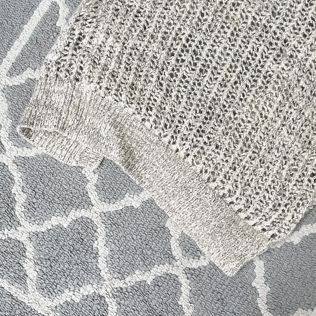 Free People marble tan crochet knit open cardigan quarter sleeve sweater - Image 10